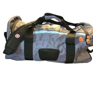 SWISS GEAR Sport Duffel Gym Travel Bag Carry On 24 x 12 x 12 in Red Black Grey
